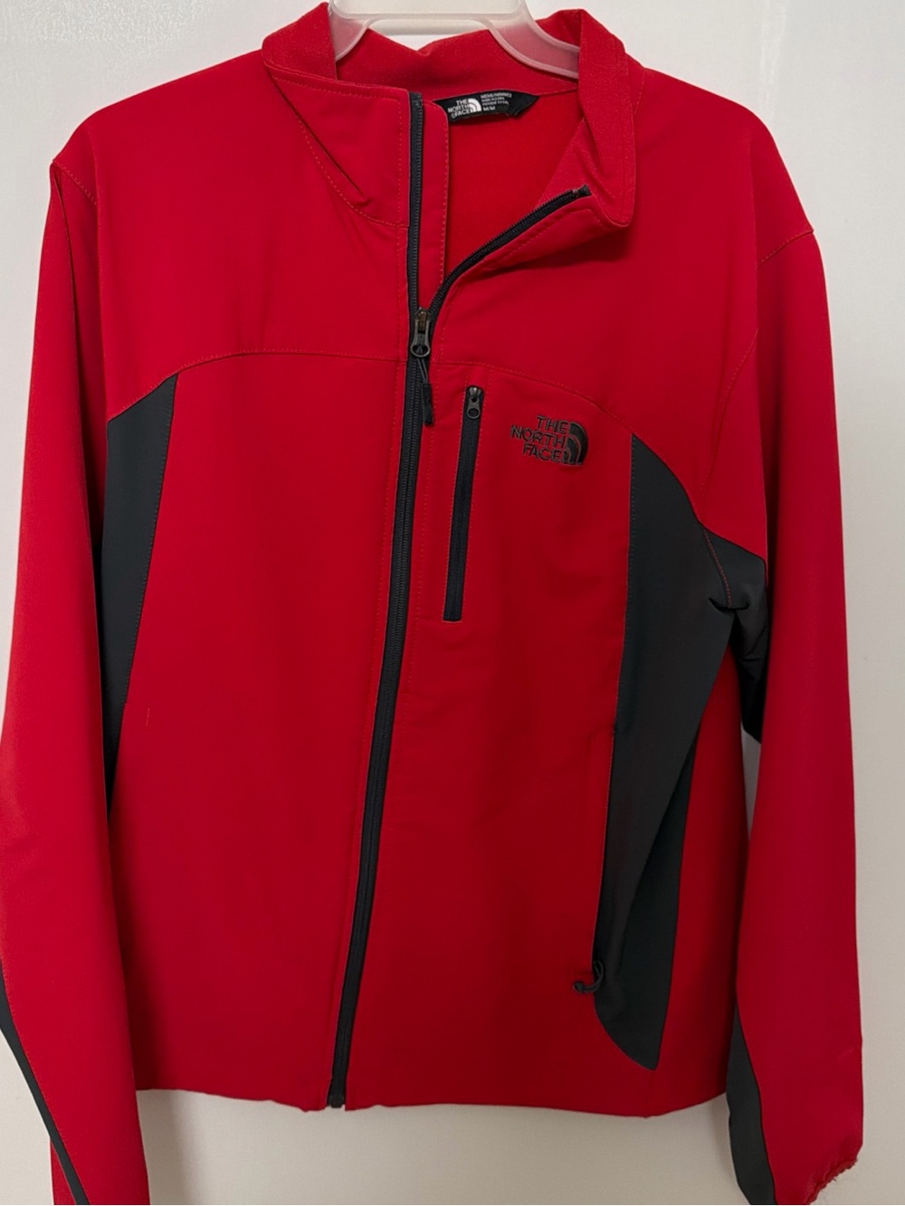 The North Face Red and Gray Performance Jacket with Zip Pockets